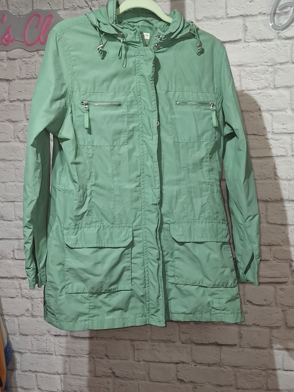 Cherokee Mint Green Hooded Utility Jacket